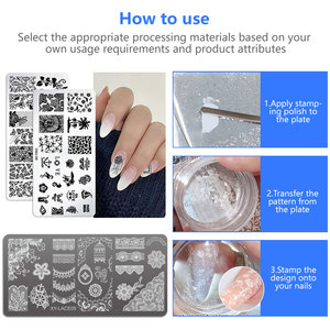 Placa de estampado de uñas de diseño personalizado OEM, flor de encaje francés, placa de sello de Arte de uñas de acero inoxidable para uso en salón, arte de uñas DIY - Product Image 3