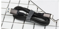 Kabel USB Tipe C jaket nilon 10Gbps USB3.2 kabel Hard Disk dengan PD 60W 3A pengisian cepat 3.0 kabel pengisian Data USB