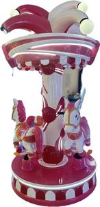 Coin Operated Kids Carousel Ride Pink Mini Merry Go Round <b>Amusement</b> Horse Ride <b>Machine</b> for Mall Park Indoor Playground - Product Image 2