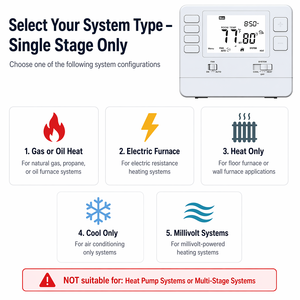 <span class=keywords><strong>Thermostat</strong></span> <span class=keywords><strong>d</strong></span>'<span class=keywords><strong>ambiance</strong></span> numérique de base TP825 <span class=keywords><strong>pour</strong></span> systèmes de chauffage et de refroidissement multi-étages - Product Image 4