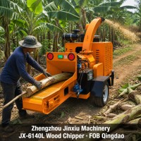 Tronçonneuse à bois diesel agricole avec châssis de remorquage, moteur diesel 55 CV pour usage forestier et agricole