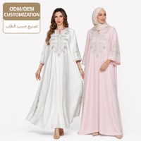 Abaya longue islamique brodée sur mesure 2026, coupe ample et décontractée, vêtement pour femme pleine longueur, service OEM
