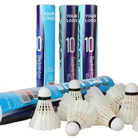 Volant de badminton professionnel hybride en plumes de canard et d'oie avec fibres PU, poids personnalisé, origine, commande minimum