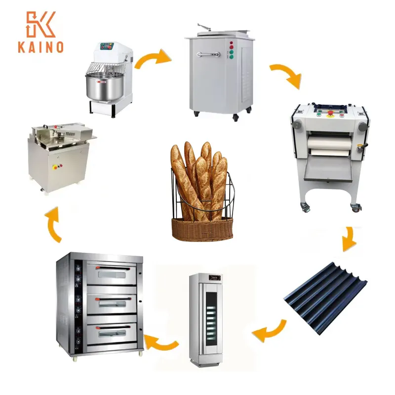 KAINO gewerbe teigmixer deck ofen teig teiler formgeber brotschneider baguette-herstellungsmaschine für kleine unternehmen