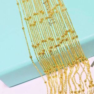 Promoción Xinfly, Precio Razonable, Último Diseño, Collar de Perlas de Oro Puro de 18K AU750, Cadena de Joyería Moderna para el Verano - Product Image 3