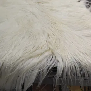 White goat long hair leather real sheepskin fur rugs for making garment shoes bags