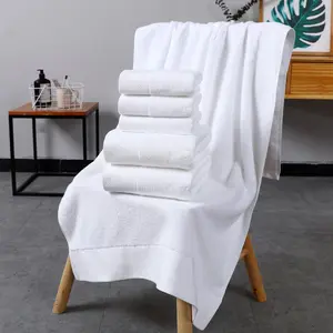 100% cotone viso asciugamano da bagno in puro cotone Jacquard ricamo bianco classico Hotel di lusso asciugamani da bagno grandi