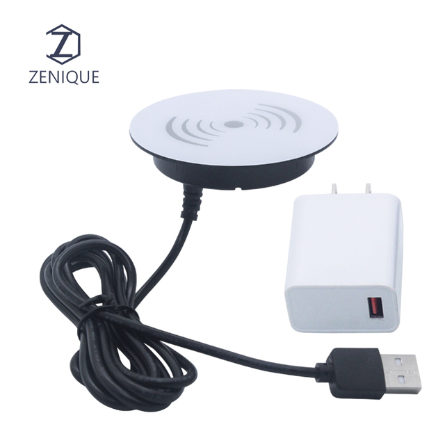 New Trend Recessed Embedded Desktop QI Wireless Charger for Furniture Table