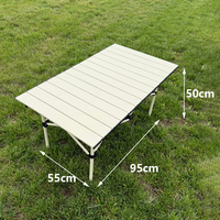 Mesa Plegable Portátil de Acero de Alta Calidad para Acampar al Aire Libre, Impermeable y Fácil de Limpiar, Muebles de Exterior para Picnic y Playa