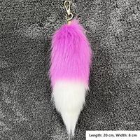 Porte-clés queue de renard artificielle colorée, pendentif de sac en fourrure synthétique de haute qualité, vente en gros, prêt à expédier, accessoires en fourrure végétalienne