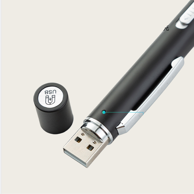 USB Rechargeable Medical Handy Pen Light Stainless Steel Clip Pocket Led Flashlight