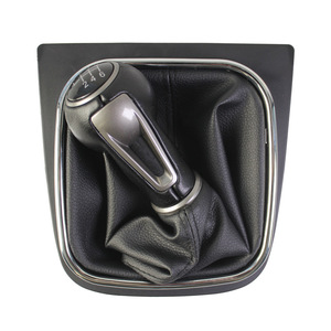 Volkswagen Gear <b>Shift</b> <b>Knob</b> Leather 5 6 Speed Set Ergonomic Red Stitching - Product Image 3