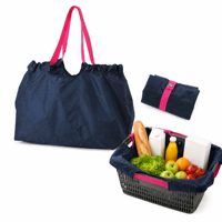 Sac de courses pliable réutilisable, grande capacité, sac fourre-tout en nylon léger et écologique avec cordon de serrage et bandoulière