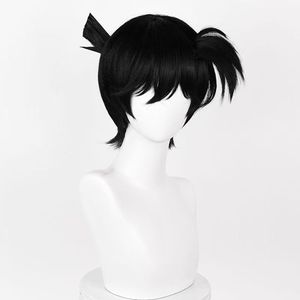 Peluca de Pelo Sintético Resistente al Calor, Negra y Corta, para Cosplay de Detective Anime, Kudou Shinichi, Hagiwara <span class=keywords><strong>Kenji</strong></span>, AOKG-078 - Product Image 3