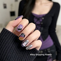 Breloques d'ongles 3D en résine mignonnes pour Halloween, 50 pièces par sachet, motifs chapeau magique et fantôme cœur de dessin animé pour décorations DIY d'art des ongles