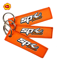 Porte-clés en tissu brodé personnalisé avec logo, en polyester écologique et métal cuivré – Offre promotionnelle