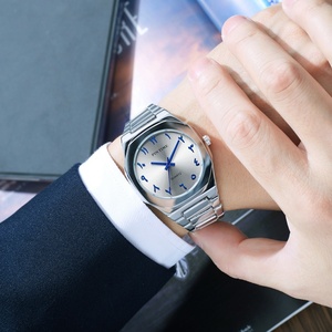 Venta al por mayor de relojes de lujo con logotipo personalizado de negocios de aleación de plata banda esfera árabe para hombres logotipo personalizado Montre Pour Homme Arabe - Product Image 3