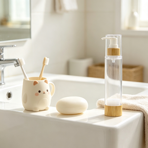 Botellas de Plástico con Bomba de Bambú de 15ml, 30ml y 50ml, Envases Cosméticos para Lociones, Bases de Maquillaje y Serums - Product Image 4