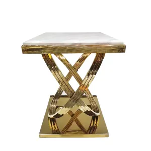 Luxury Design Stainless Steel Bed Side Tables Slate End Table American Classical Living Room Furniture Casual Coffee Table