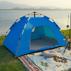 Tragbares Vier-Jahreszeiten-Einzimmer-Outdoor-Campingzelt Schnellöffnendes Wasserdichtes Oxford-Gewebe Sonnenschutz Fiberglasstangen - Product Image 1