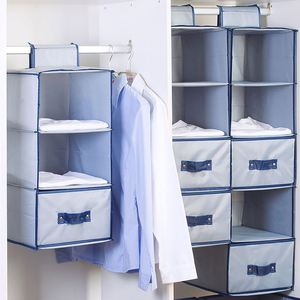 Cheap Washable Hanging Drawer Organizer Wardrobe Layered Hanging Underwear Storage Bag Dormitory <b>Foldable</b> Storage <b>Box</b> - Product Image 2