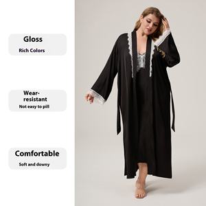 Camicia <span class=keywords><strong>da</strong></span> <span class=keywords><strong>notte</strong></span> estiva <span class=keywords><strong>da</strong></span> donna in Chiffon di seta in pigiama a manica lunga in pizzo <span class=keywords><strong>taglie</strong></span> <span class=keywords><strong>forti</strong></span> per la casa - Product Image 4