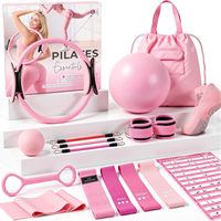 Kit de Pilates Écologique Premium avec Tapis de Yoga Antidérapant, Haltères Souples, Anneau de Résistance et Barre de Musculation pour Exercices à Domicile