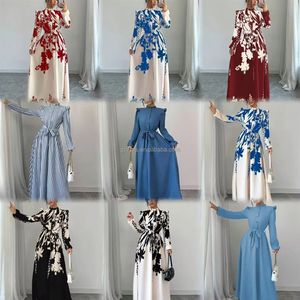 2024年夏 神聖な魅力 ハイエンド Aライン プリントクレープドレス 花柄プリント スイートデニム生地 ナチュラルカラー 新作 - Product Image 6