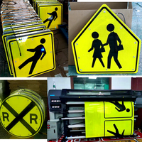 Panneau de signalisation routière professionnel personnalisé OEM, signalisation routière de sécurité, panneau en aluminium, film réfléchissant de première qualité, 600x600mm, Guangdong