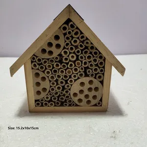 factory BSCI small Wooden Insect Bee House Wood Bug Room Hotel Shelter Garden Nests Box