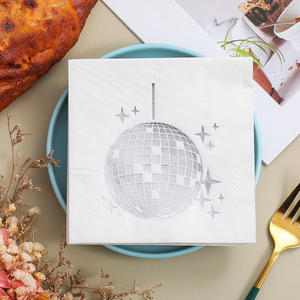 Tùy chỉnh 2-ply đám cưới màu hồng Cocktail giấy khăn ăn lá dập in Thiết kế phong cách túi phong cách cho các bên - Product Image 2