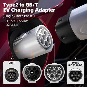 Adaptateur Feyree Type 2 vers GBT, 3 phases, 32A 16A, taux de charge max. 22kW, pour convertisseur de prise de station de recharge AC Type 2 vers voitures GBT - Product Image 4