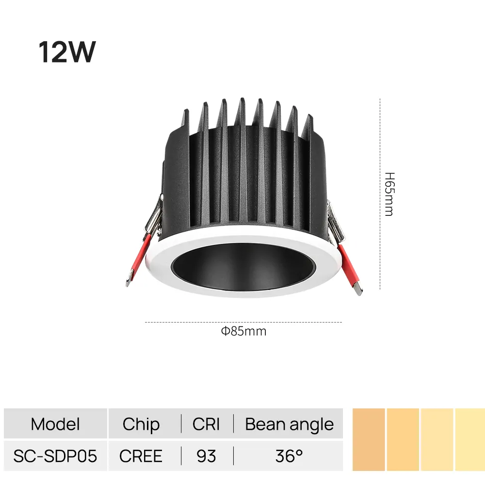 SCON – projecteur d'entretien facile pour salle de bain et toilettes, étanche, plafond Led Spot 7W, lumière douce pour l'éclairage intérieur