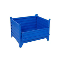 Boîte à palettes en acier à usage moyen pliable peu encombrante pour un rangement pratique et facile