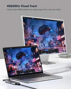 ตัวแปลง USB-C เป็น <span class=keywords><strong>HDMI</strong></span> 4K พร้อมพอร์ต USB-A 3 ช่อง ช่องใส่การ์ด SD/TF และพอร์ตชาร์จ USB-C PD สำหรับ MacBook Pro และอื่นๆ  ปิดหน้าจอได้ด้วยคลิกเดียว 9 in 1 - Product Image 4