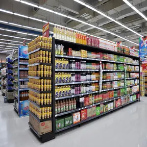 Présentoir de magasin pour fabricants Étagères de gondole Étagères en bois murales double face pour supermarchés pour magasins de détail