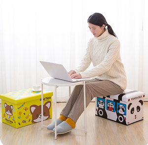 Tabouret pouf rembourré avec rangement pour enfants ou vêtements meubles de salon pouf de rangement pour enfants - Product Image 1