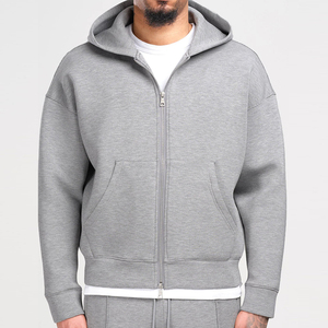 Huppuri Set <span class=keywords><strong>Felpa</strong></span> Pullover <span class=keywords><strong>con</strong></span> Cappuccio e Zip da Uomo, 450 Grammi, Grigio Casual, Vestibilità Ampia, Comoda, Stile Streetwear - Product Image 3