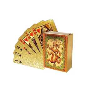 Sıcak satış PVC Mini oyun kartı s özel kolaylık seyahat kurulu oyunu Poker kartları plastik altın oyun kartı