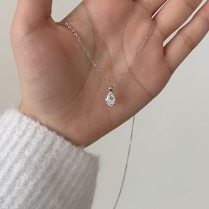 Dylam สร้อยคอจี้เพชรโมอีส1.5ct ไนท์ทรงไข่รูปไข่เครื่องประดับชั้นนำที่มีดีไซน์ที่ดีที่สุดสร้อยคอ S925สำหรับการแต่งตัวในชีวิตประจำวัน - Product Image 6