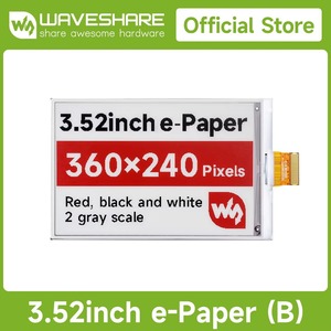 Écran E-Paper Waveshare 3,52 pouces (B), écran E-Ink, 360x240, rouge/noir/blanc, SPI pour Raspberry Pi/ série Jetson/ RDK X3 K785 - Product Image 2