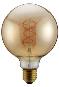 <span class=keywords><strong>Ampoule</strong></span> LED spirale vintage style Edison, lampe à <span class=keywords><strong>filament</strong></span> <span class=keywords><strong>ancienne</strong></span> 5W E27 Globe G125 ambre, <span class=keywords><strong>ampoule</strong></span> à intensité variable - Product Image 4