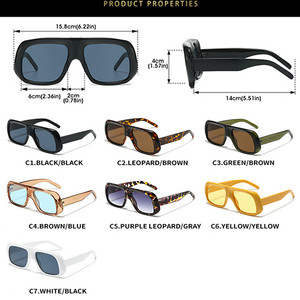 Lunettes de soleil oversize irrégulières pour hommes et femmes, monture large, protection UV400, verres colorés, personnalisables avec logo, collection 2026 - Product Image 6