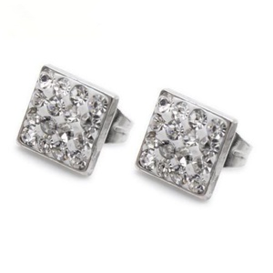 Pendientes de Zirconia Cuadrados de Moda al por Mayor, Chapados en Oro de 6-8mm, Pendientes de Cristal para Mujer - Product Image 2