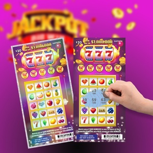 Free Design Digital Printing Custom Lottery <b>Scratch</b> Tickets 777 Lottery with Laser Film - Product Image 1