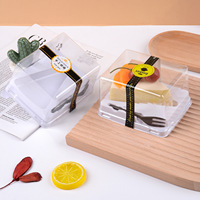 Boîte à gâteau mousse triangulaire au durian, noire, pour desserts à la mangue en tranches de 6/8 pouces, emballage transparent en PET de qualité alimentaire