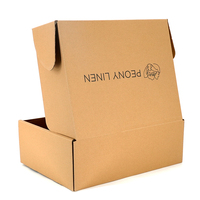 Boîte d'expédition en carton ondulé pliable écologique, logo personnalisé, boîte d'emballage pour chaussures en carton kraft brun, emballage plat