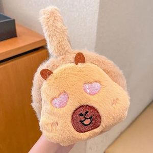 New Arrival Brown Faux Fur Ear Muffs Winter <b>Cute</b> Animal Furry Fluffy Capybara Plush Kids Earmuffs Furry - Product Image 3