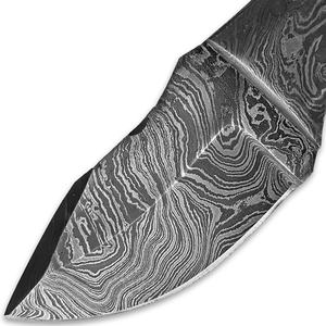 Custom OEM Handmade Damascus Steel Blade Forged <b>Knife</b> with Leather Sheath for Outdoor Camping Use - Product Image 4