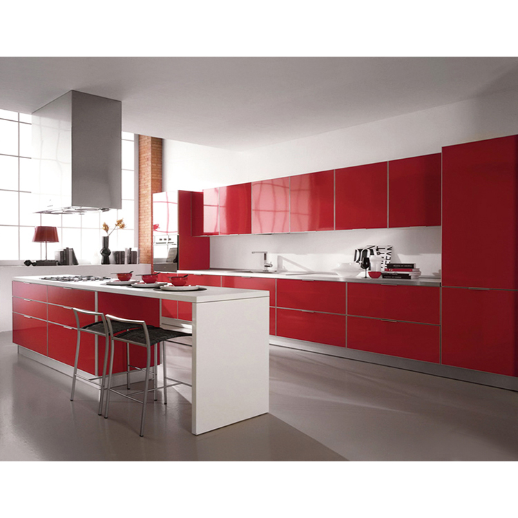 Wine red kitchen cabinets shop